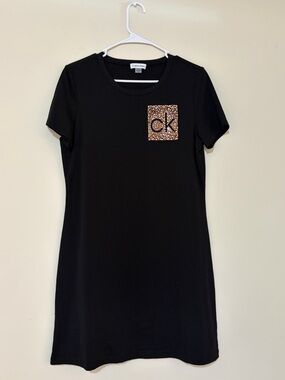 Black T-shirt Dress with Calvin Klein Patch